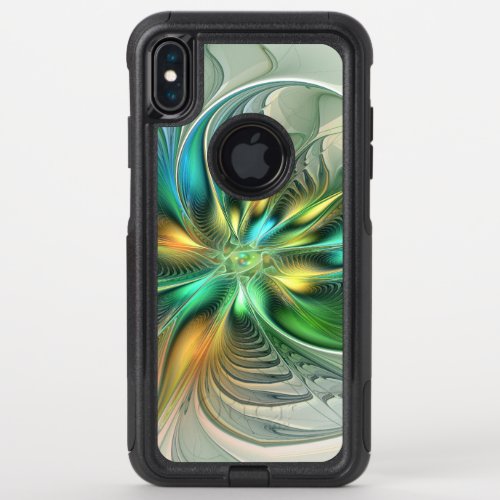 Colorful Fantasy Modern Abstract Flower Fractal OtterBox Commuter iPhone XS Max Case
