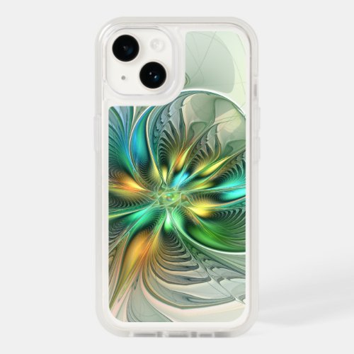 Colorful Fantasy Modern Abstract Flower Fractal OtterBox iPhone 14 Case