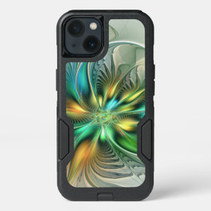Colorful Fantasy Modern Abstract Flower Fractal iPhone 13 Case
