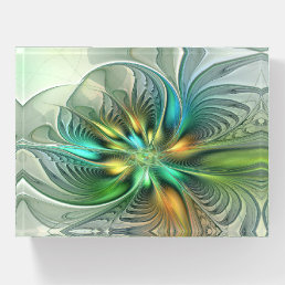 Colorful Fantasy Modern Abstract Flower Fractal Paperweight