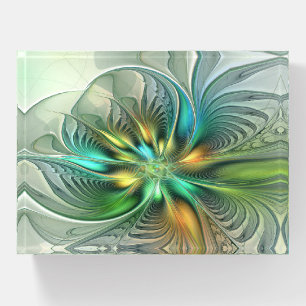 Colorful Fantasy Modern Abstract Flower Fractal Paperweight