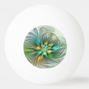 Colorful Fantasy Modern Abstract Flower Fractal Ping Pong Ball