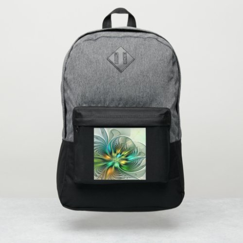 Colorful Fantasy Modern Abstract Flower Fractal Port Authority Backpack