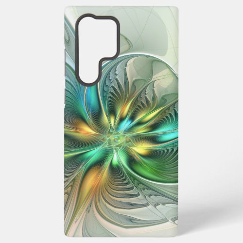 Colorful Fantasy Modern Abstract Flower Fractal Samsung Galaxy S22 Ultra Case