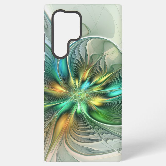 Colorful Fantasy Modern Abstract Flower Fractal Samsung Galaxy Case (Back)