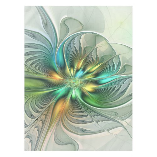 Colorful Fantasy Modern Abstract Flower Fractal Tablecloth