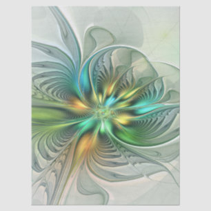 Colorful Fantasy Modern Abstract Flower Fractal Tissue Paper