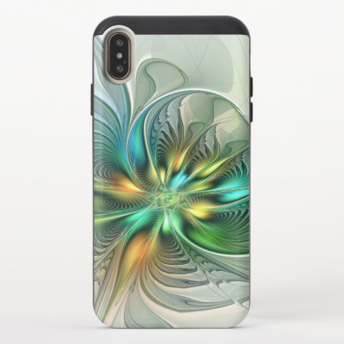 Colorful Fantasy Modern Abstract Flower Fractal iPhone XS Max Slider Case