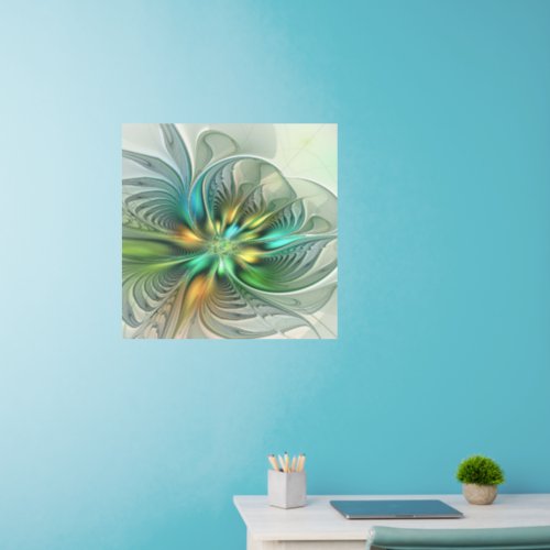 Colorful Fantasy Modern Abstract Flower Fractal Wall Decal