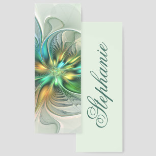 Colorful Fantasy Modern Abstract Flower Name Bookmarks