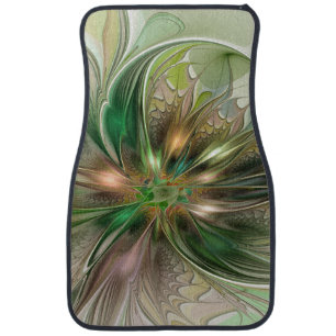 Colorful Fantasy Modern Abstract Fractal Car Floor Mat