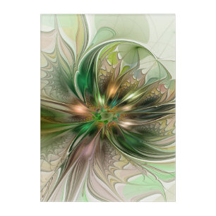 Colorful Fantasy Modern Abstract Fractal Flower Acrylic Print