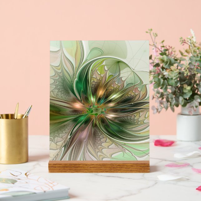 Colorful Fantasy Modern Abstract Fractal Flower Acrylic Sign (Wedding)