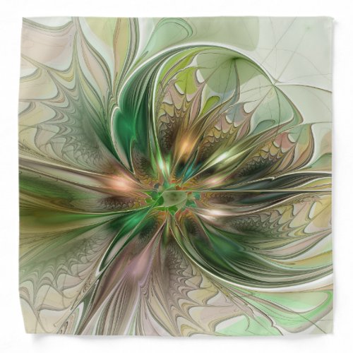 Colorful Fantasy Modern Abstract Fractal Flower Bandana