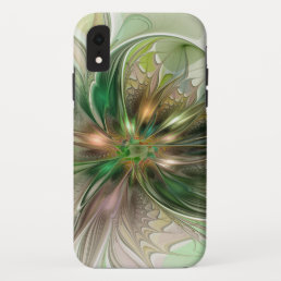 Colorful Fantasy Modern Abstract Fractal Flower iPhone XR Case