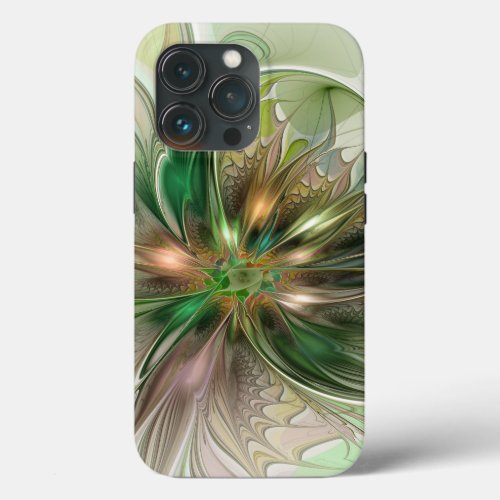 Colorful Fantasy Modern Abstract Fractal Flower iPhone 13 Pro Case