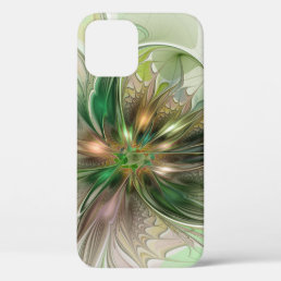 Colorful Fantasy Modern Abstract Fractal Flower iPhone 12 Case