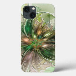 Colorful Fantasy Modern Abstract Fractal Flower iPhone 13 Case