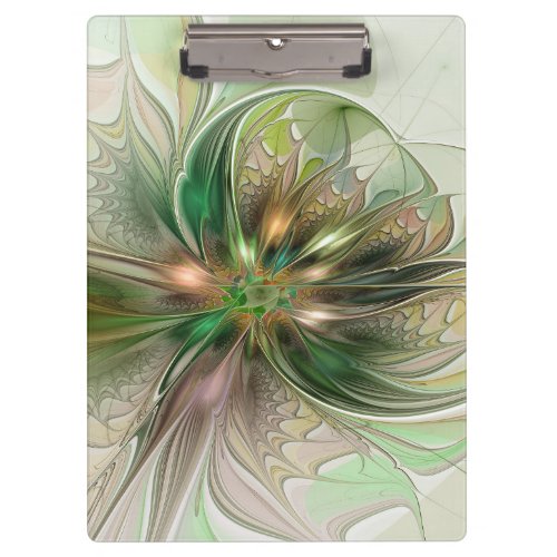 Colorful Fantasy Modern Abstract Fractal Flower Clipboard