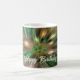 Colorful Fantasy Modern Abstract Fractal Flower Coffee Mug