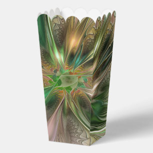 Colorful Fantasy Modern Abstract Fractal Flower Favor Boxes