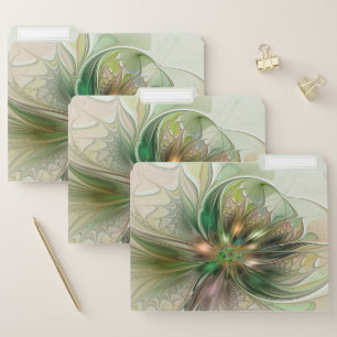 Colorful Fantasy Modern Abstract Fractal Flower File Folder