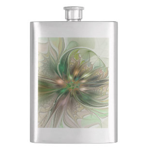 Colorful Fantasy Modern Abstract Fractal Flower Flask
