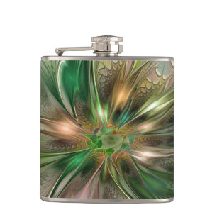 Colorful Fantasy Modern Abstract Fractal Flower Flask