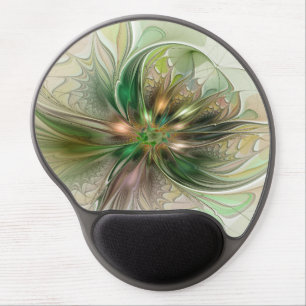 Colorful Fantasy Modern Abstract Fractal Flower Gel Mouse Pad