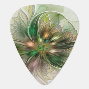 Colorful Fantasy Modern Abstract Fractal Flower Guitar Pick