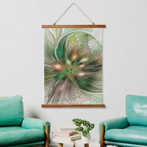 Colorful Fantasy Modern Abstract Fractal Flower Hanging Tapestry