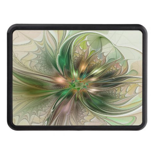 Colorful Fantasy Modern Abstract Fractal Flower Hitch Cover