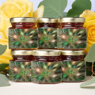 Colorful Fantasy Modern Abstract Fractal Flower Honey Jar Favors