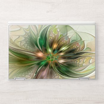 Colorful Fantasy Modern Abstract Fractal Flower Hp Laptop Skin by GabiwArt at Zazzle