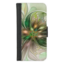 Colorful Fantasy Modern Abstract Fractal Flower iPhone 8/7 Wallet Case