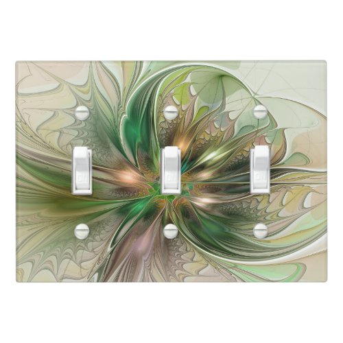 Colorful Fantasy Modern Abstract Fractal Flower Light Switch Cover