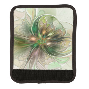 Colorful Fantasy Modern Abstract Fractal Flower Luggage Handle Wrap