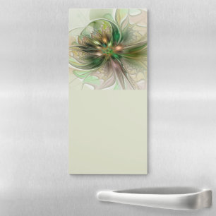 Colorful Fantasy Modern Abstract Fractal Flower Magnetic Notepad