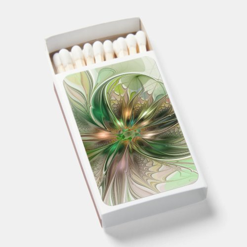 Colorful Fantasy Modern Abstract Fractal Flower Matchboxes