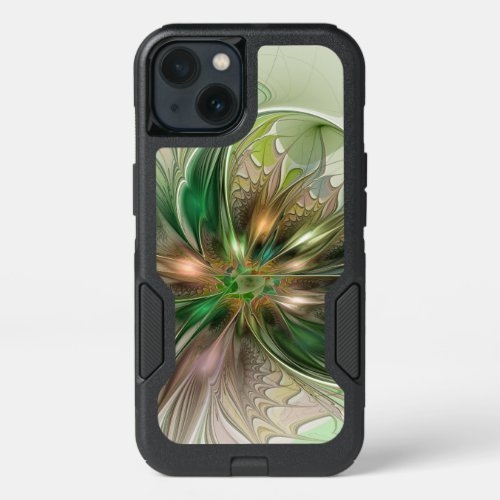 Colorful Fantasy Modern Abstract Fractal Flower iPhone 13 Case