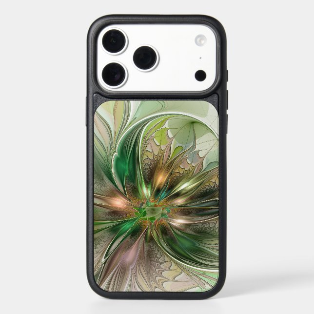 Colorful Fantasy Modern Abstract Fractal Flower Otterbox iPhone Case (Back)