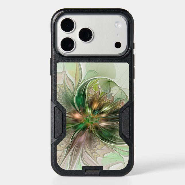 Colorful Fantasy Modern Abstract Fractal Flower Otterbox iPhone Case (Back)