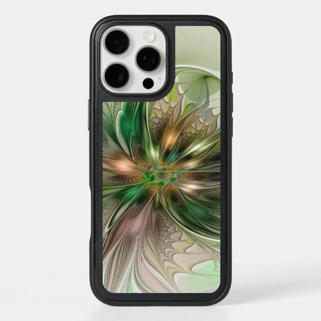 Colorful Fantasy Modern Abstract Fractal Flower Otterbox iPhone Case (Back)