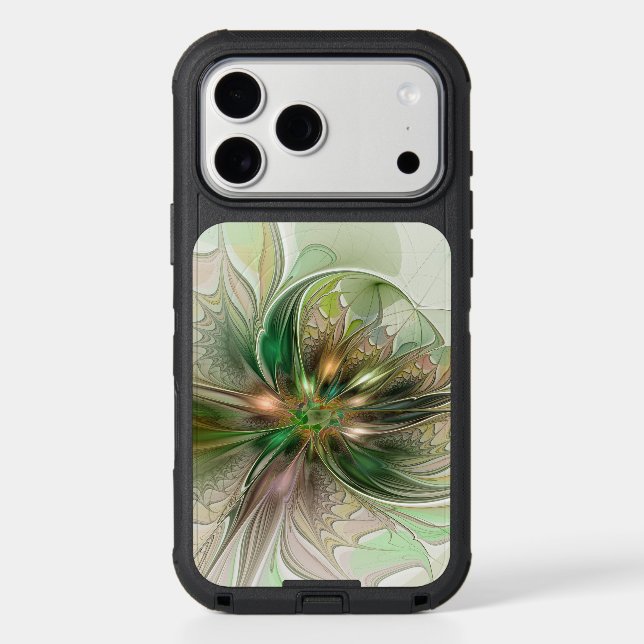 Colorful Fantasy Modern Abstract Fractal Flower Otterbox iPhone Case (Back)