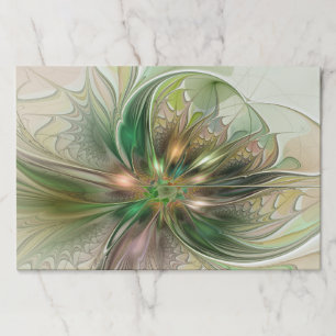 Colorful Fantasy Modern Abstract Fractal Flower Paper Pad