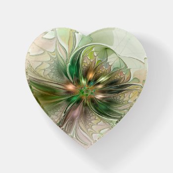 Colorful Fantasy Modern Abstract Fractal Flower Paperweight by GabiwArt at Zazzle