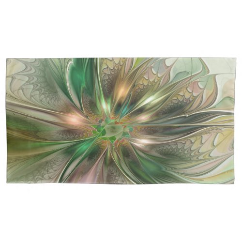 Colorful Fantasy Modern Abstract Fractal Flower Pillow Case