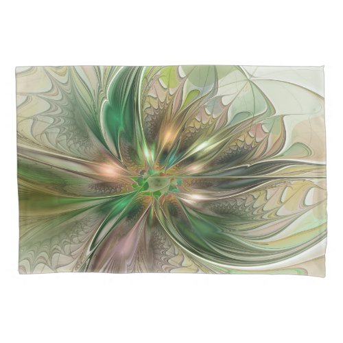 Colorful Fantasy Modern Abstract Fractal Flower Pillow Case