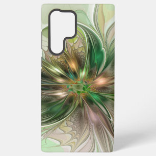 Colorful Fantasy Modern Abstract Fractal Flower Samsung Galaxy S22 Ultra Case