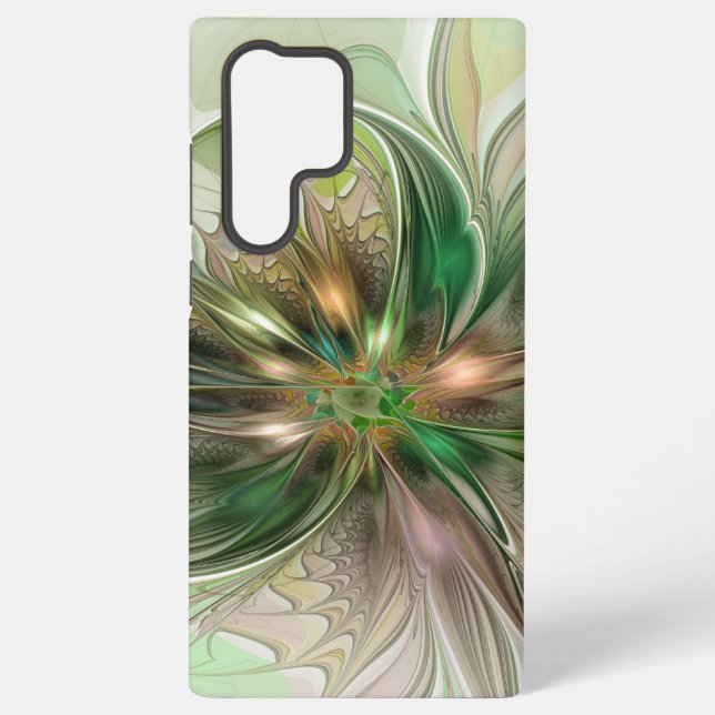 Colorful Fantasy Modern Abstract Fractal Flower Samsung Galaxy Case (Back)